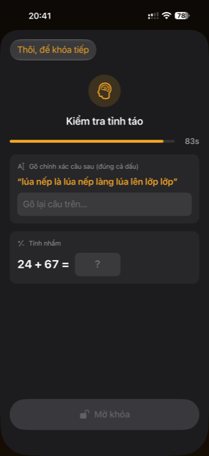 Bài kiểm tra tỉnh táo